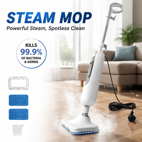 Steam floor mop with large - steam,